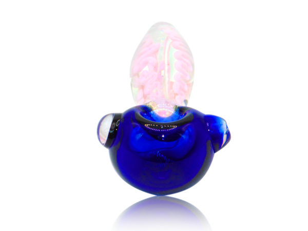 Cobalt and Pink Lace Glass Pipe