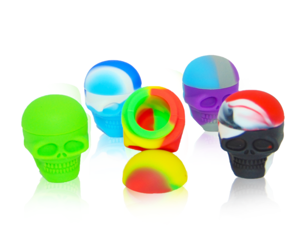 Mini Multicolor Silicone Skull Dab Slick