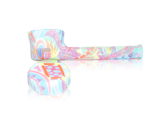 90's Patterned Silicone and Glass Pipe