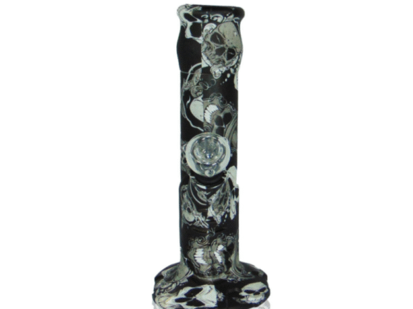 Black and White Skull Silicone Water Pipe
