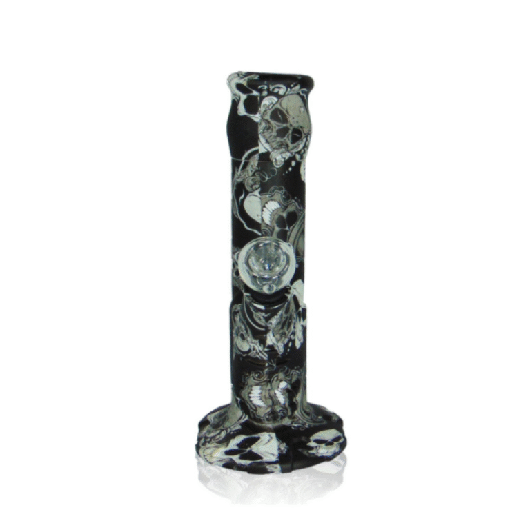 Black and White Skull Silicone Water Pipe