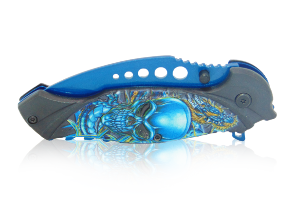Blue Skull Dragon Pocket Knife RT-7139