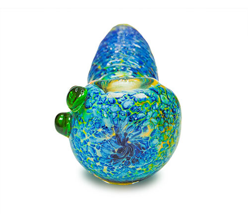 Riding the Spiral in Blue Glass Pipe