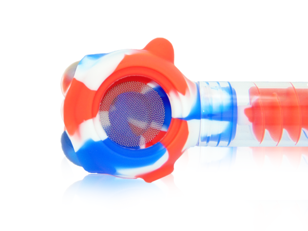 Red and White Big Eyed Silicone Pipe