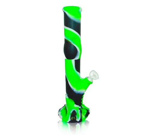 Green Black Swirl Silicone Water Pipe