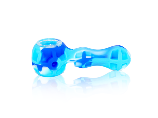 Icy Blue Silicone Smoking Pipe