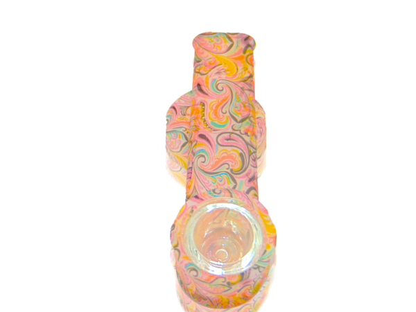 Paisley Patterned Silicone and Glass Pipe