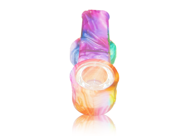 Rainbow Tie Dye Silicone Pipe with Cap