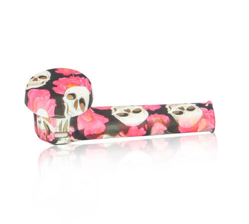 Valentine Skulls and Roses Silicone Pipe