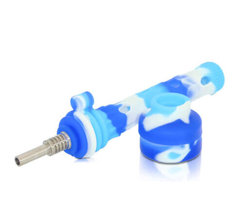 White Blue Swirl Silicone Nector Collector And Container